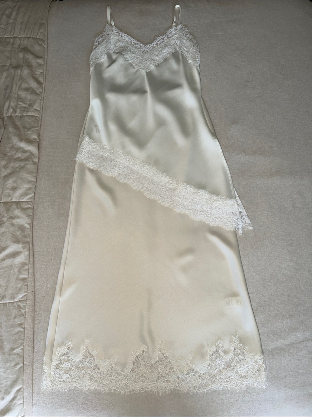ASTR Ivory Satin Skirt Set